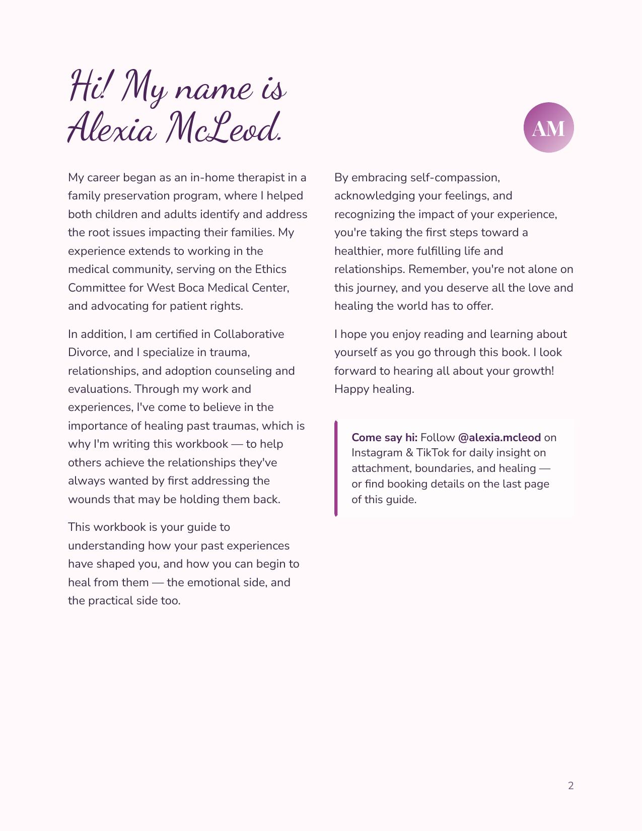 Introduction — Hi, I'm Alexia McLeod
