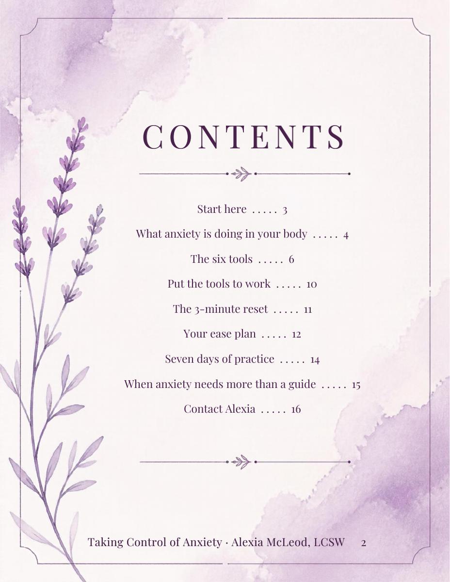Taking Control of Anxiety — sample page 2