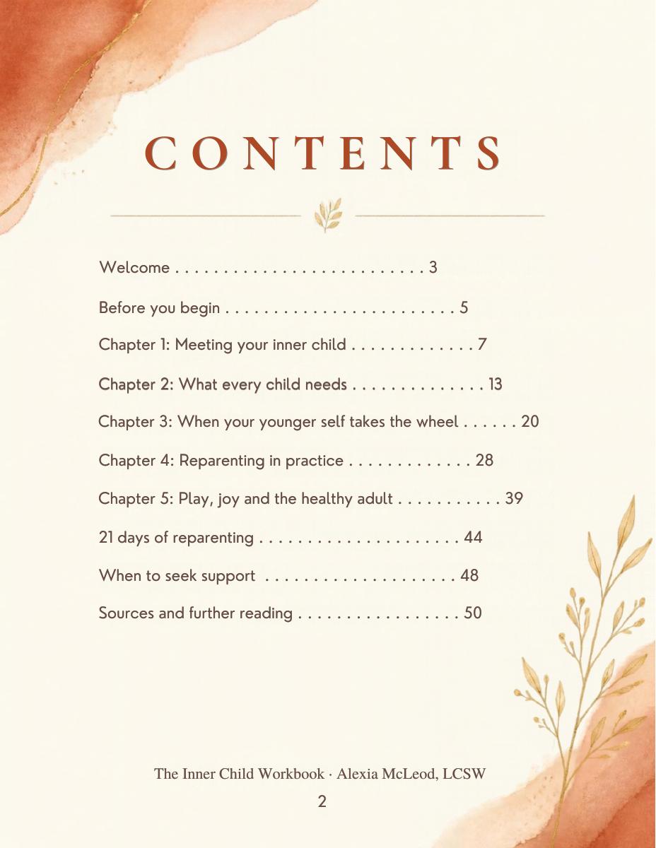 The Inner Child Workbook — sample page 2
